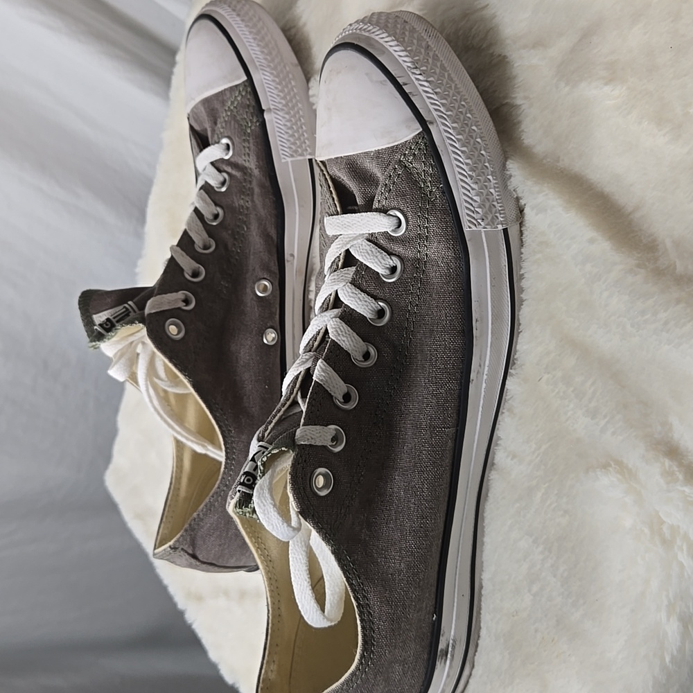 Convere Gray/Green Low Tops Size 11.5 - Picture 4 of 7